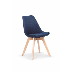 Krzesło K303 ciemny niebieski tkanina + drewno K-303 HAMAR
